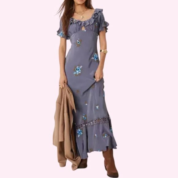 Free People Bali Santa Cruz Embroidered Maxi Dress - Picture 1 of 8